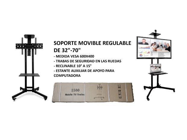 &u+ SOPORTE UNIVERSAL TV LCD MOVIL 32 A 65 STANDTV